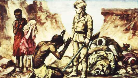 Ilustracja z książki "W pustyni i w puszczy"