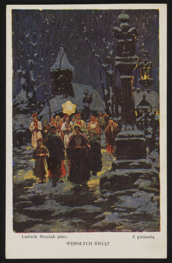 kartka świąteczna z kolędnikami 
