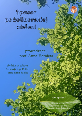 plakat spaceru po żoliborskiej zieleni